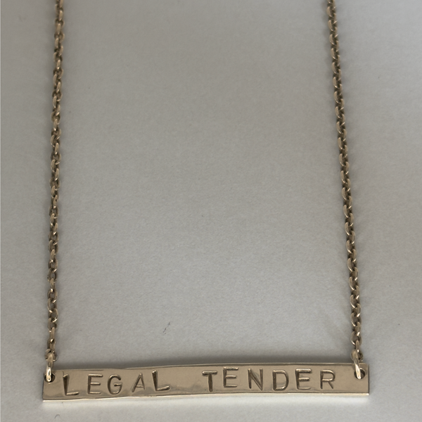 Legal Tender Bar Necklace Gold